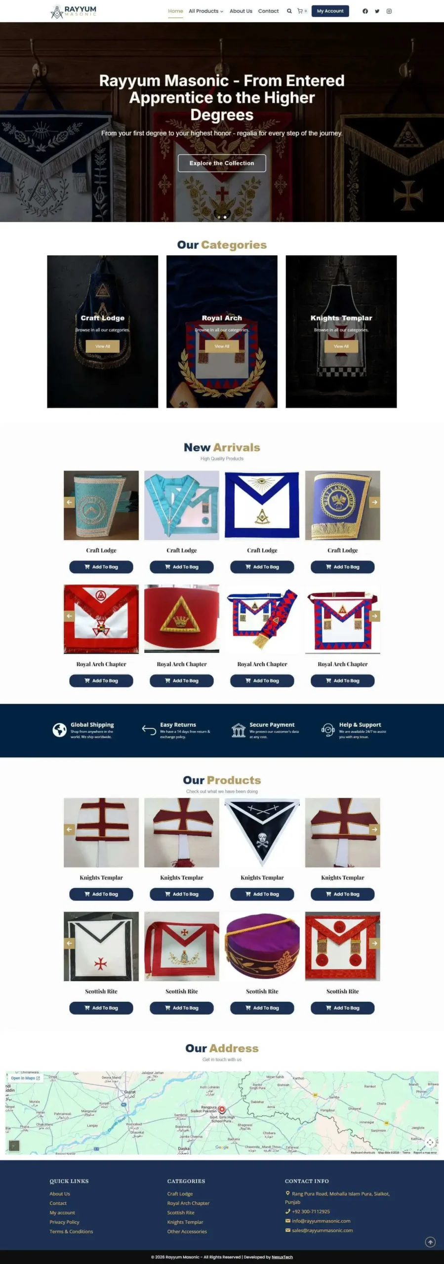 Rayyum Masonic - Quotation-Based Export Website